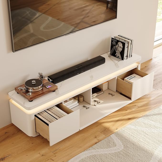 POVISON Fully Assembled 71" Mid-Century Modern TV Stand - Image 5