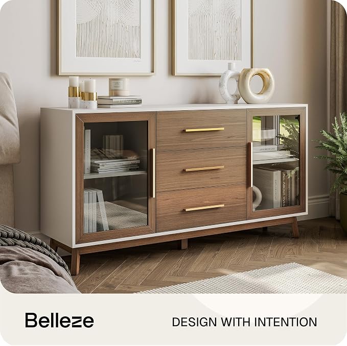 BELLEZE Set of 2 Sideboard Buffet, 60‘’ Console Table - Image 4