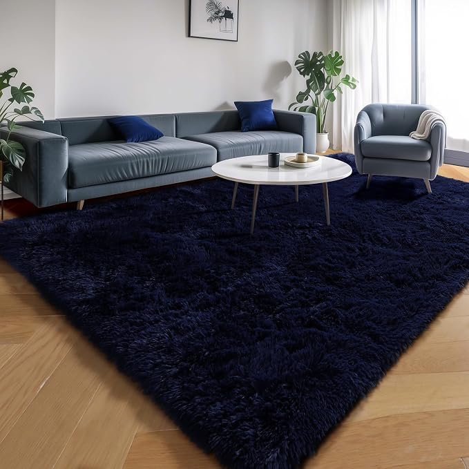 PAGISOFE Dark Navy Blue Rugs for Living Room 5x8 Ft, Plush Area Rugs for Bedroom - Image 6