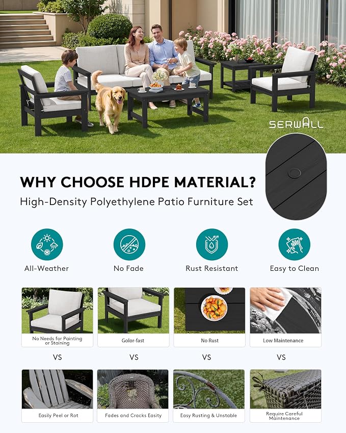 SERWALL HDPE Patio Furniture Set - Image 4