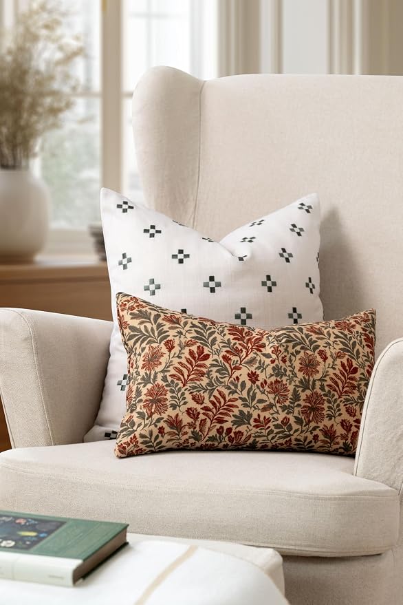Crumbs Home Modern Farmhouse California Casual Indoor Outdoor Lumbar Pillow - Image 2