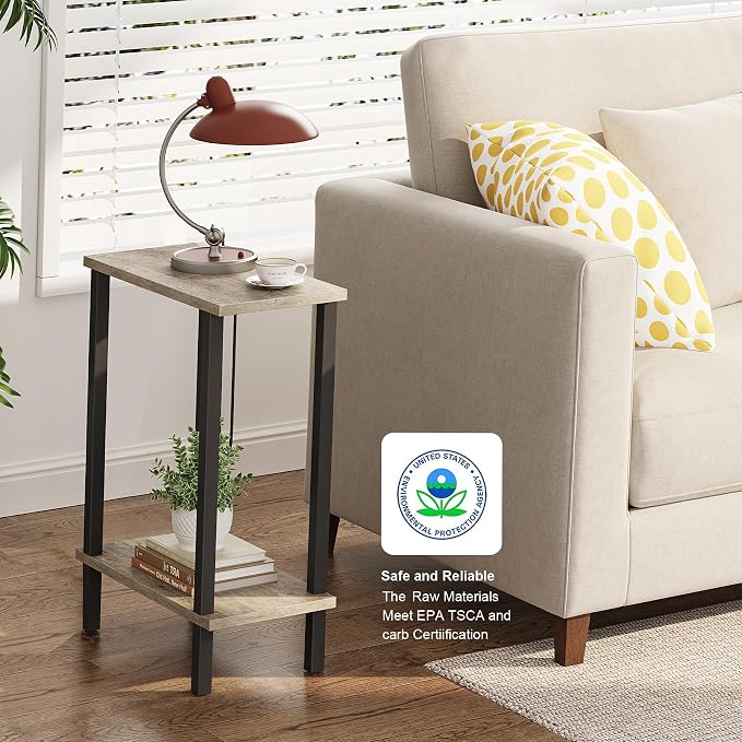 TUTOTAK Small Side Table, Narrow End Table, Skinny Sofa Table, Slim Nightstand - Image 4