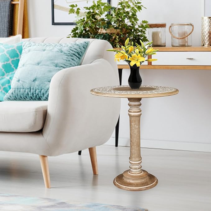 Lightnpro Carved Round End Table - Image 5