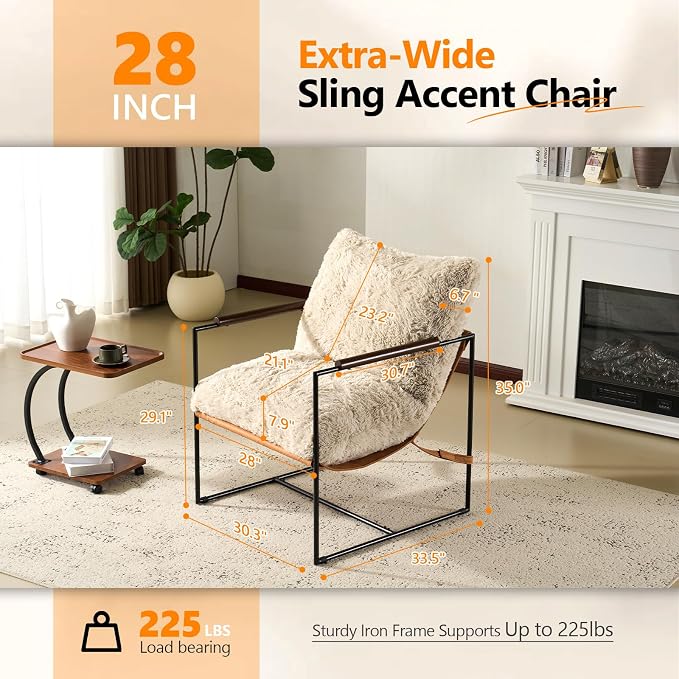 VINGLI 28" Cute Reading Armchair - Image 2
