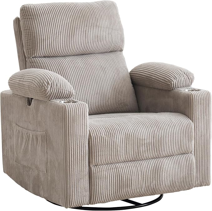 Rocking Chair Nursery with Adjustable Armrests, Electric Glider Recliner - Image 8