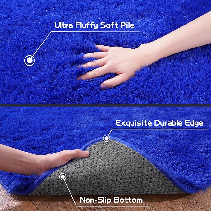 Pionblank Large Rug for Living Room 6x9 Feet, Modern Soft Shag Area Rug - Image 7