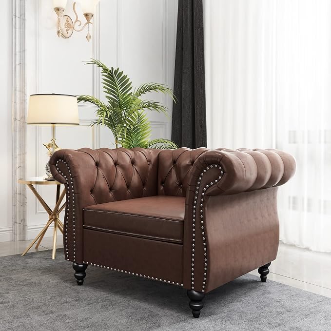 QHITTY 2 Piece Living Room Set, Sectional Chesterfield Sofa Chair Contemporary - Image 2