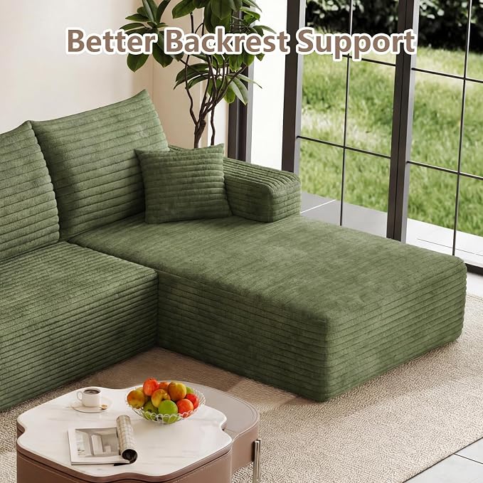 95" Cloud Sectional Couch U-Shaped Chaise - Image 8