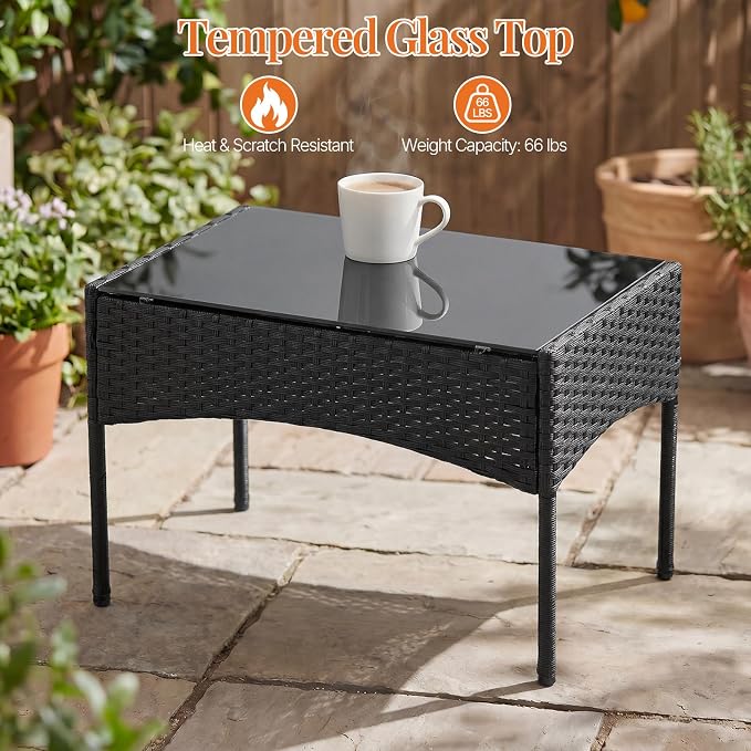 Sweetcrispy 4-Piece Patio Furniture Set, Weather-Resistant PE Rattan Outdoor - Image 5