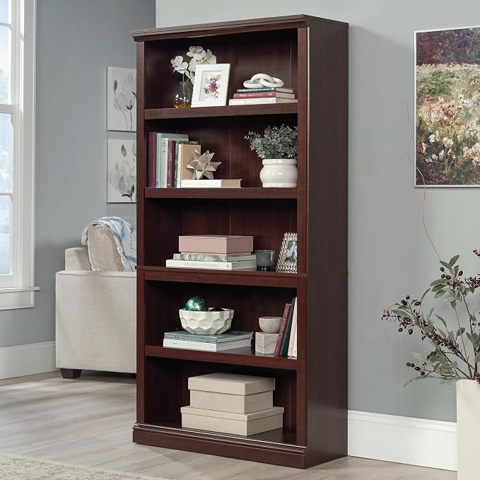 Sauder Miscellaneous Storage 5-Shelf Bookcase/ Book shelf, Select Cherry finish - Image 2