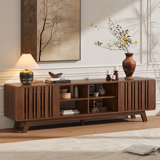 ONBRILL 70-Inch TV Stand for TVs up to 80 Inch, Mid-Century Modern Television - Image 8