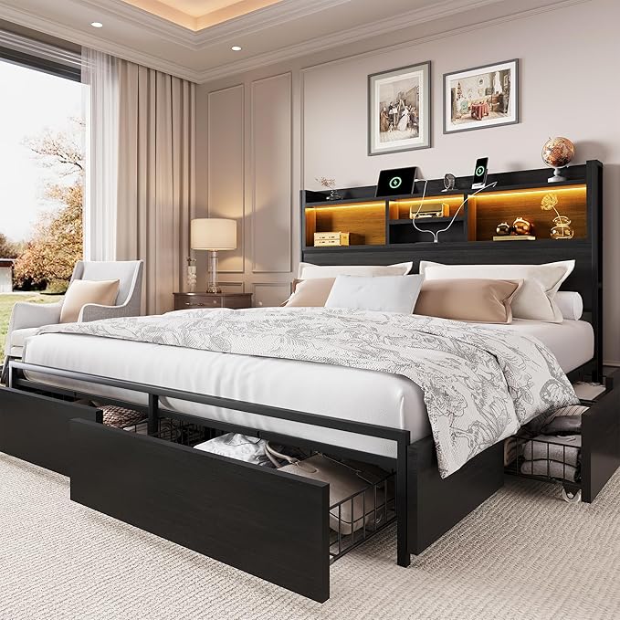 LARMACE Queen Size Bed Frame by LARMACE