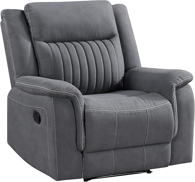 Lexicon Manual Recliner Chair, Polished Microfiber Reclining Sofa Chair - Image 7