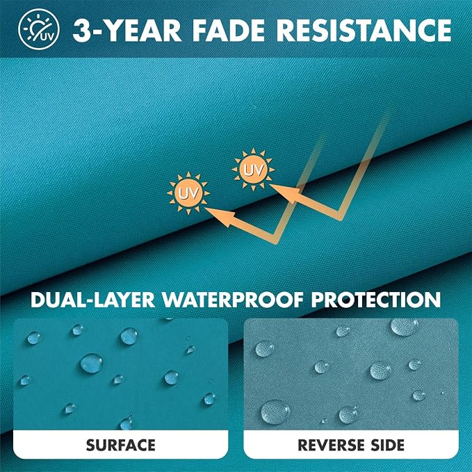 MIULEE Teal Outdoor Seat Cushion 24x24 Inch Waterproof & 3 Year Fade Resistant - Image 3