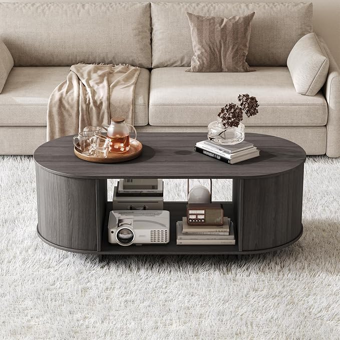 Coffee Table and TV Stand Set of 2, 76.4'' Modern TV Console, Entertainment - Image 6