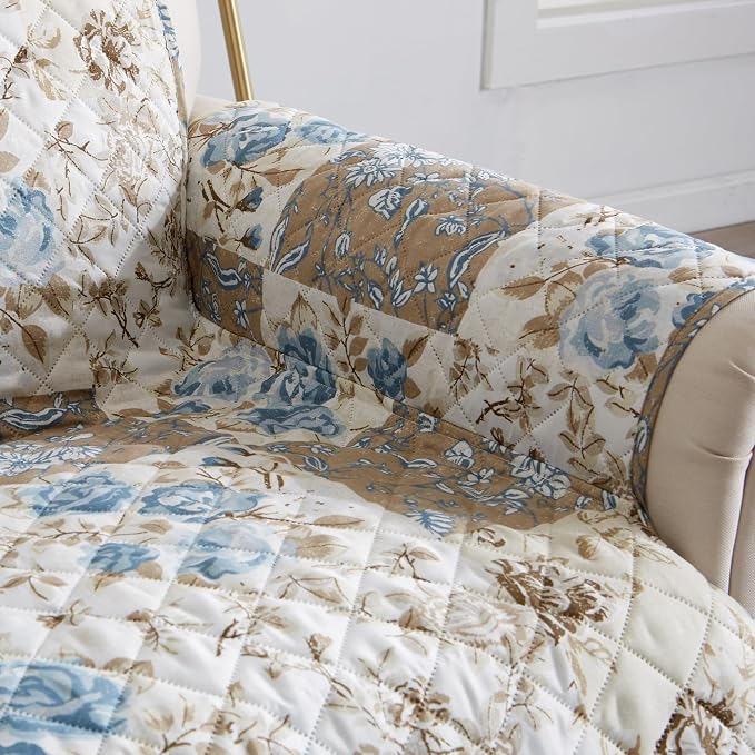 Great Bay Home Reversible Floral Patchwork Recliner Furniture Protector - Image 4