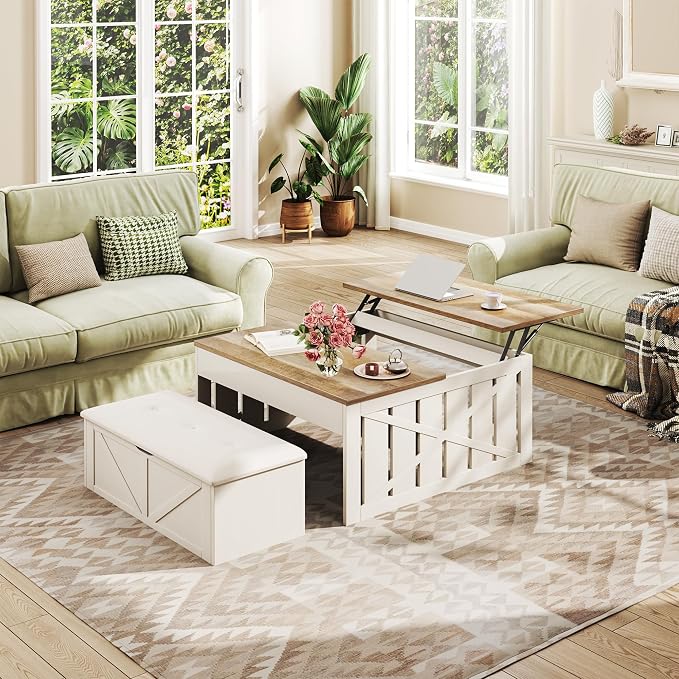 HUAHUU Coffee Table, 31.5 Lift Top Coffee Tables - Image 8