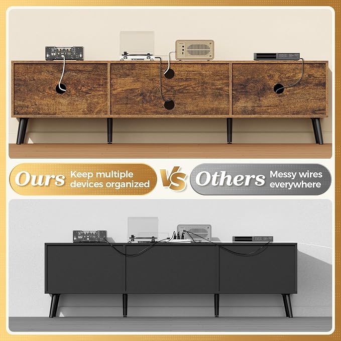 SUPERJARE 70.9 Inch TV Stand for 65, 75 Inch TV, Entertainment Center - Image 5