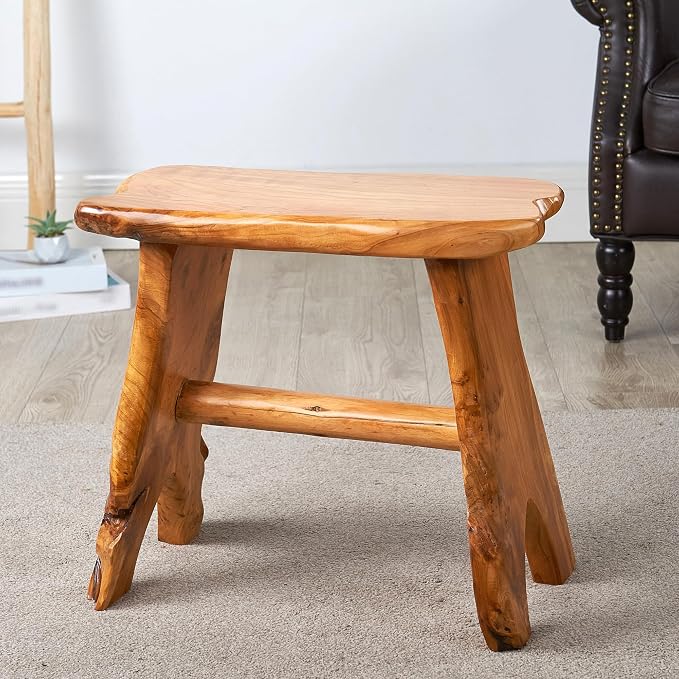 Greenage Cedar Roots Wooden Stool Naturally Shape Large 20" x 13" x 18" H Wood by Organicwooddesignsexudingvitality