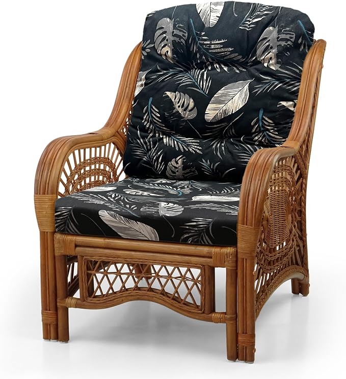 Malibu Lounge Living Accent Armchair Natural Rattan Wicker Handmade Design - Image 3