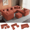 MONVANE Modular Sectional Sofa, Oversized 8 Seat Convertible U Shaped Couch by MONVANE