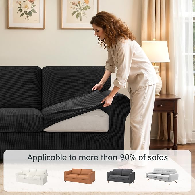 SUBRTEX 5 Pieces Stretch Sofa Slipcover Sets Couch Cover Sets Backrest Cushion - Image 4
