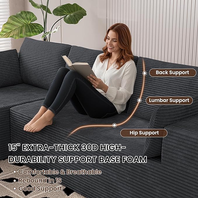 106" Cloud Sectional Boneless Couches - Image 7