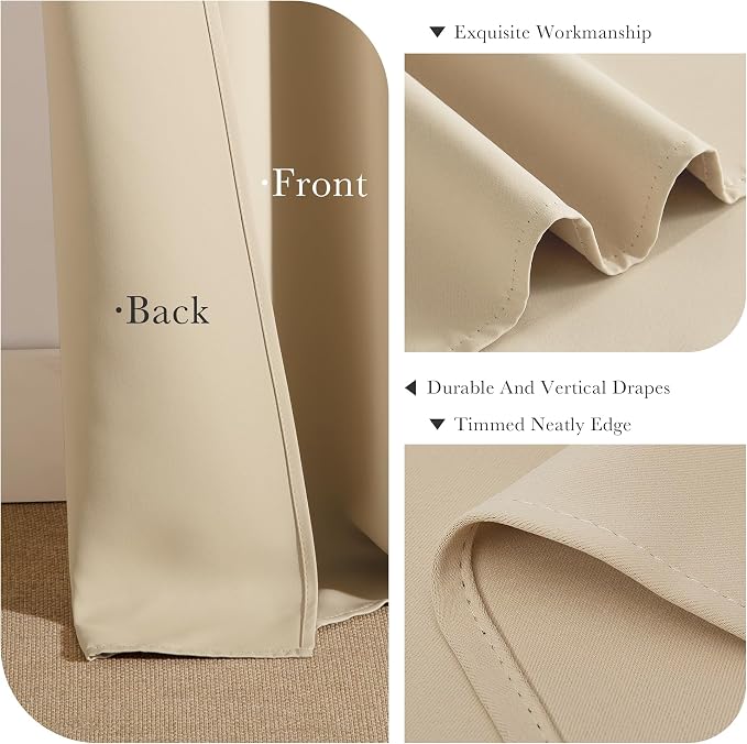 PONY DANCE Blackout Curtains Thermal Insulated Window Treatment Panels Room - Image 6