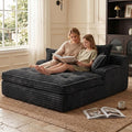 Boneless Chaise Lounge Couch Indoor, Oversized Corduroy Upholstered Sofa Bed by FelizHome