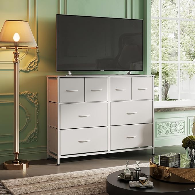 WLIVE Dresser for Bedroom with 8 Drawers, Wide Fabric Dresser for Storage and - Image 2