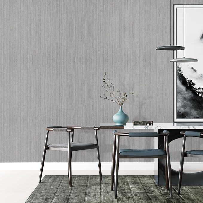 Grasscloth Peel and Stick Wallpaper Modern 15.7in x 196.8in Textured Linen - Image 3