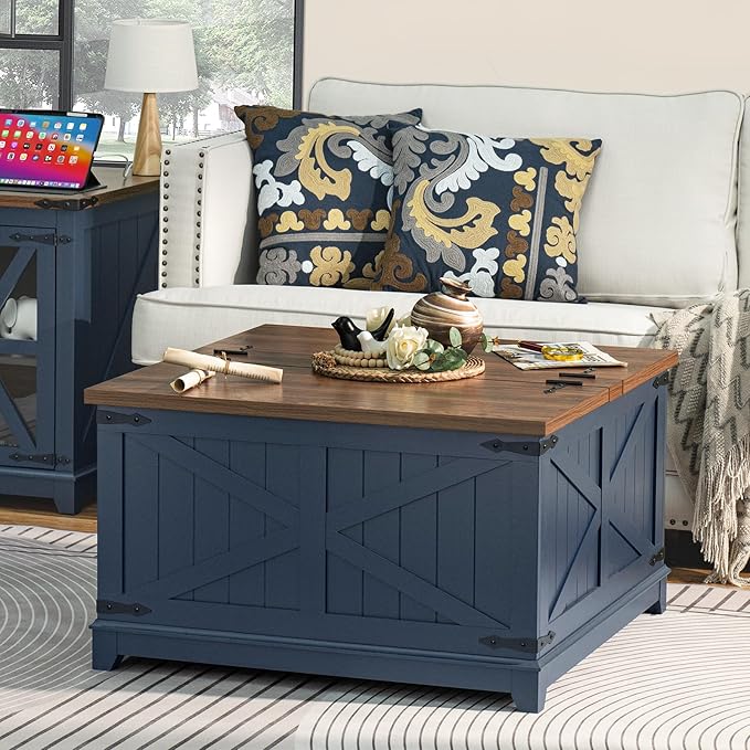 Joaxswe Farmhouse Coffee Table Set of 3, Furniture Set, Coffee Table - Image 2