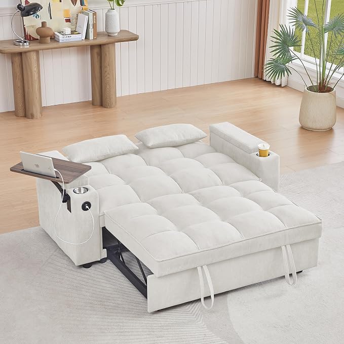 Auvsoce 65'' Convertible Sleeper Sofa Bed - Image 6