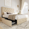 Allewie Upholstered Queen Size Platform Bed Frame by Allewie