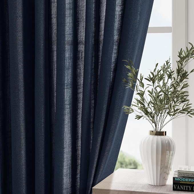 Nanspring Navy Blue Curtains 80 Inches Length - Image 2