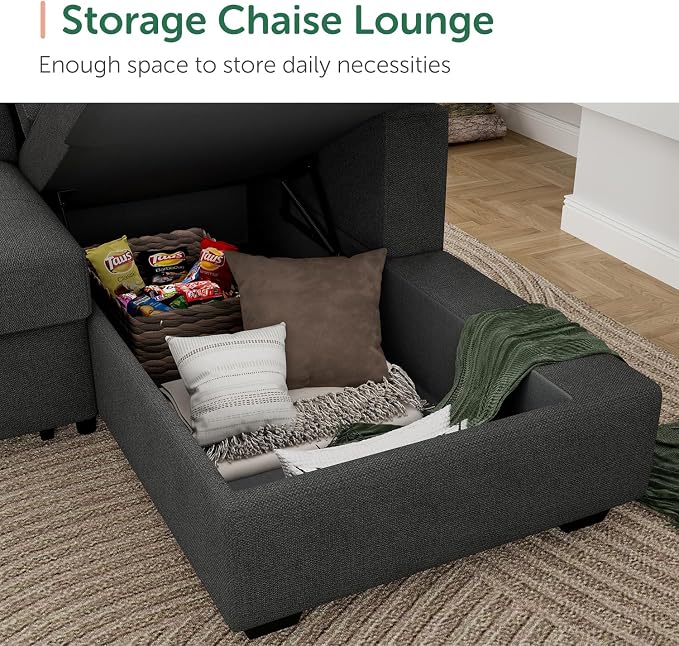 HONBAY Sectional Sleeper Sofa Pull Out Bed - Image 4