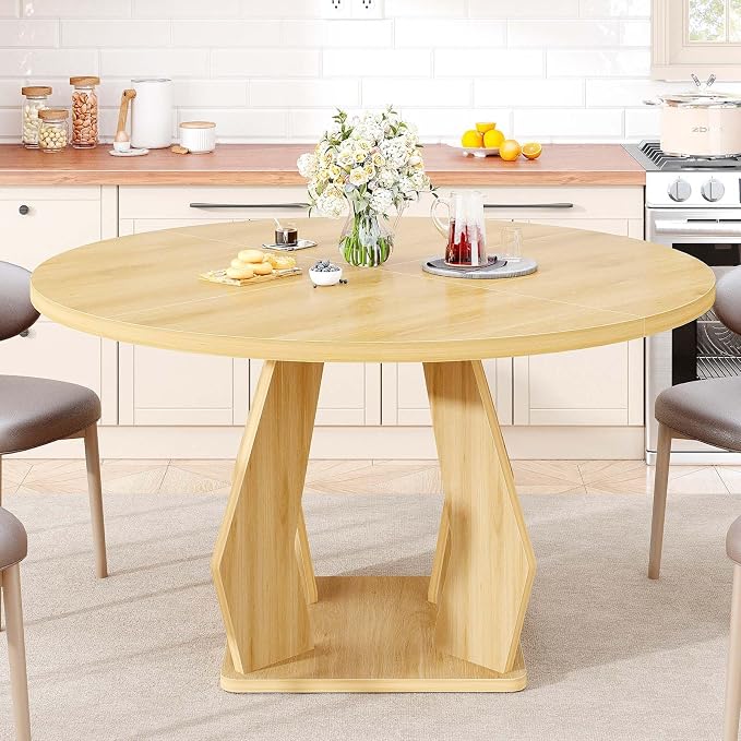 IBF Round Dining Table for 4-6 People, 47 Inches Dining Room Table - Image 8