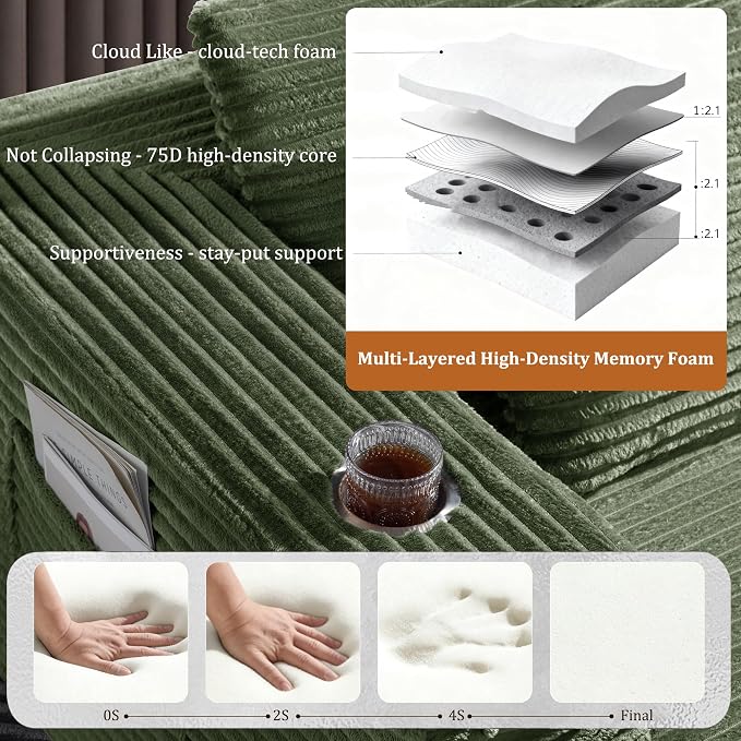37" Cloud Sectional Couch Ottoman - Image 7