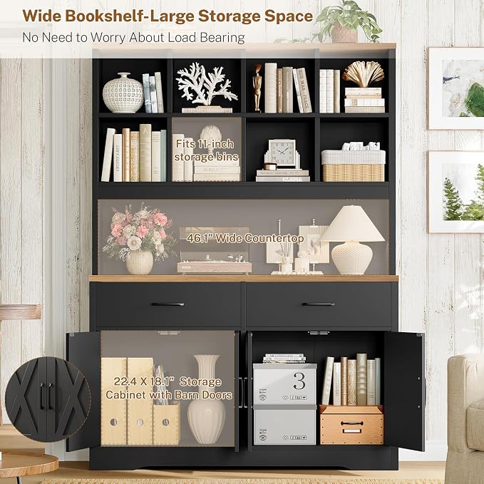 TEENFON 69" Tall Bookshelf and Bookcase, 5 Tier Floor Standing Bookshelves - Image 6