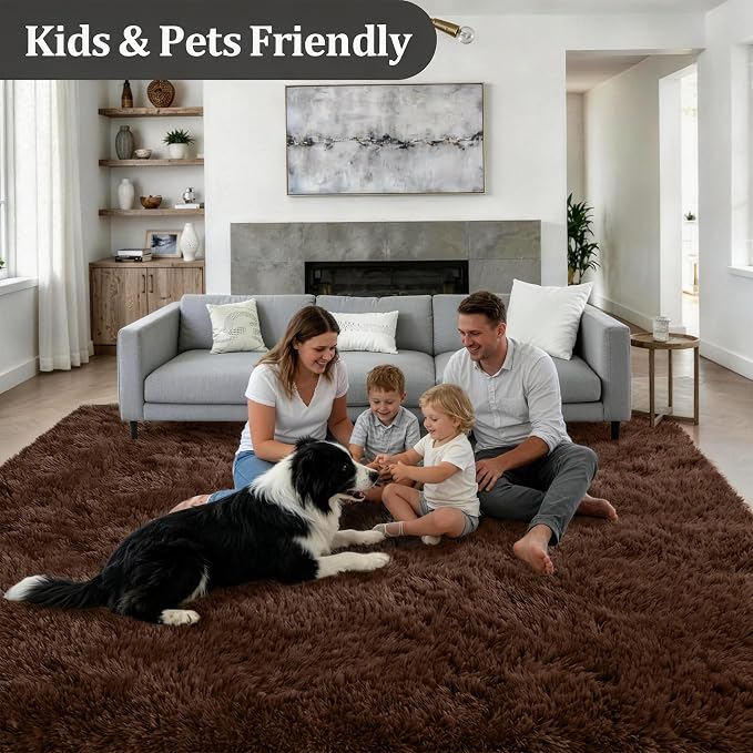Fluffy 5x7 Area Rugs for Living Room Bedroom: Ultra Soft Shag Rug Non-Slip - Image 4