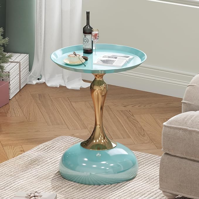 2-Pack Light Green Sleek Hourglass Side Table - Image 6