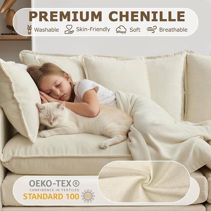 78” Modular Sectional Sofa, L Shaped Cloud Couch - Image 4