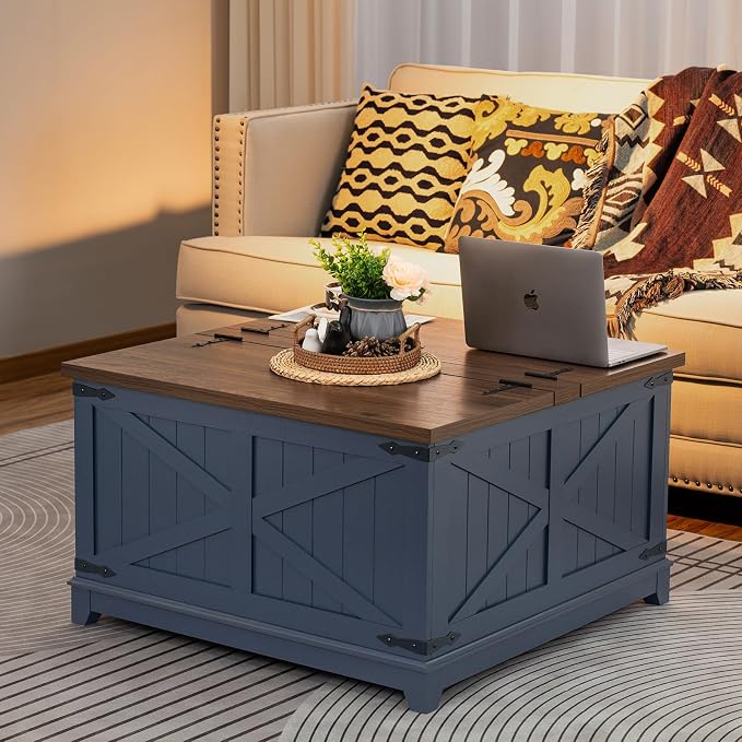 Farmhouse Coffee Table Set of 3, Furniture Set - Image 8