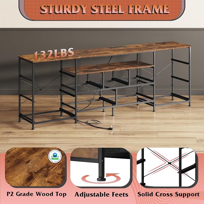 WLIVE 75.5" TV Stand for 65, 85 Inch TV, Dresser for Bedroom - Image 9