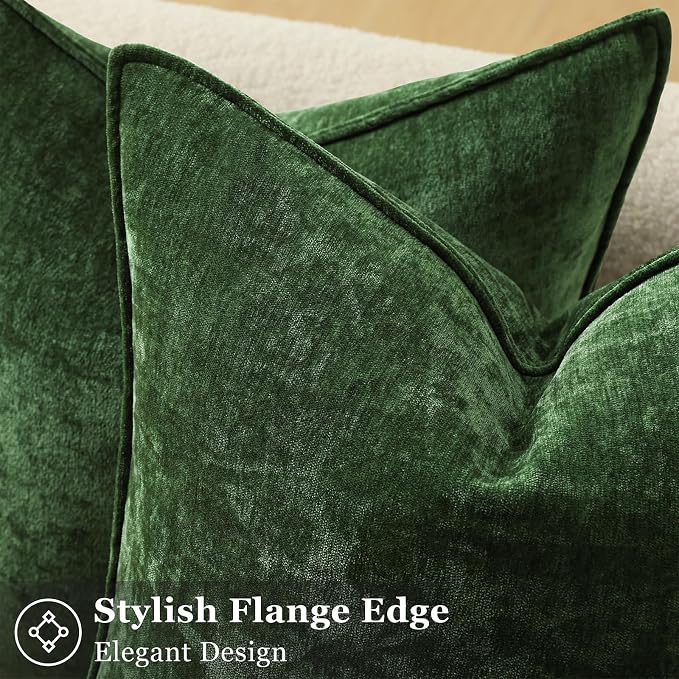 decorUhome Summer Couch Euro Sham Throw Pillow Covers 24x24 Set of 2, - Image 2