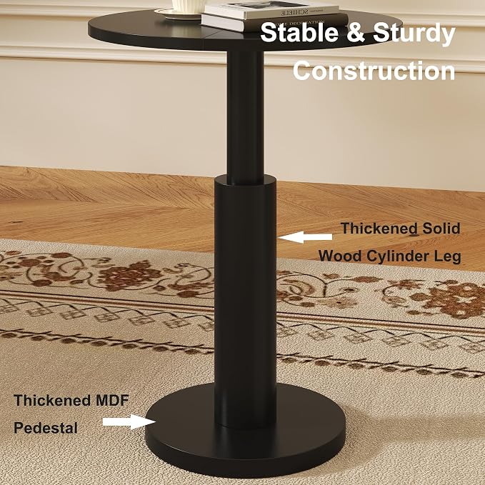 LAATOOREE Round Side Table, Accent Drink Coffee Table, Spacious Top, Thick - Image 6