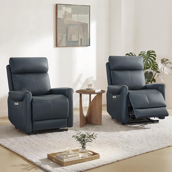 KISLOT Leather Recliner Chair Set of 2, Wall Hugger RV Recliners by Kislot