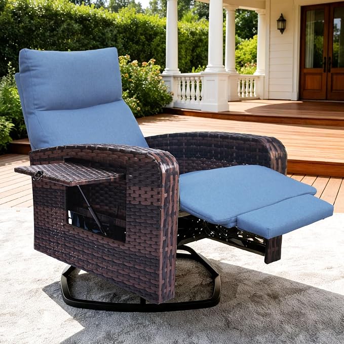 ZZW Outdoor Recliner Chair Set of 2, Wicker Patio Recliners by zzw