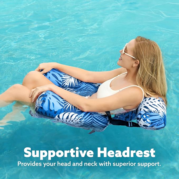 SLOOSH Inflatable Pool Floats Adult, 2 Packs Floating Lounge Chairs, Blow up - Image 6