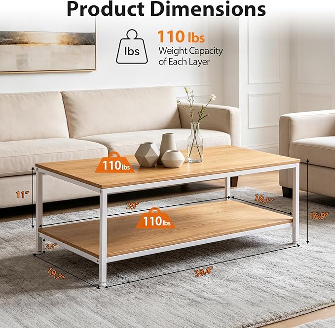 ZenStyle Industrial Coffee Table - Image 3